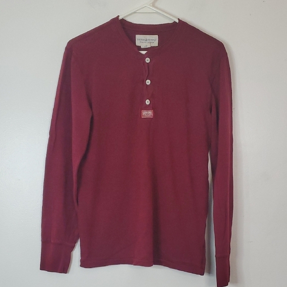 Denim & Supply Ralph Lauren Tops - Denim & Supply Red Cotton Henley Top Size Small Buttons Closet Staple